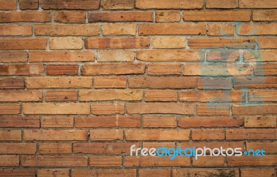 Red Brick Wall Design Pattern Background Stock Photo