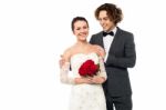 Lovely Young Newlyweds Stock Photo