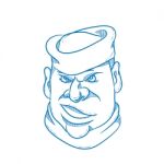 Angry Sailorman Head Cartoon Stock Photo