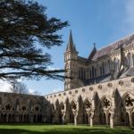 Exterior View Of Salisbury Cathedral Stock Photo