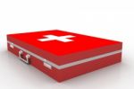 First Aid Box On White Background Stock Photo