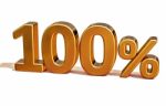 3d Gold 100 Hundred Percent Discount Sign Stock Photo