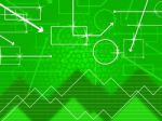 Green Shapes Background Shows Rectangular Oblong And Spikes
 Stock Photo
