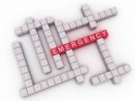 3d Image Emergency  Issues Concept Word Cloud Background Stock Photo