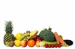 Fresh Fruits And Vegetables Stock Photo