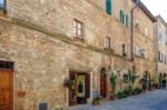 Buildings In Pienza Town Stock Photo