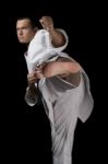 Karate Young Fighter Stock Photo