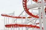 Roller Coaster Rail Stock Photo