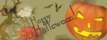 Happy Halloween Banner With Pumpkins Stock Photo