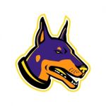 Doberman Pinscher Dog Mascot Stock Photo