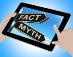 Fact Myth Tablet Means Correct Or Incorrect Information Stock Photo