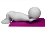 Sit Ups Represents Work Out And Abdomens 3d Rendering Stock Photo
