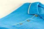New Men's Polo T-shirt In Blue Color Stock Photo
