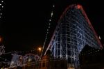 Rollercoaster And Blackpool Illuminations Stock Photo