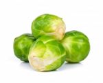 Brussel Sprout Isolated On The White Background Stock Photo