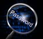 Magnifier Password Shows Sign In And Account Stock Photo