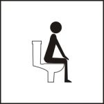 Sitting In Toilet Stock Photo