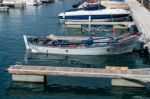Boats Moored In Los Gigantes Marina Stock Photo