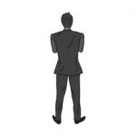 Businessman Back View Standing Stock Photo