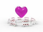 Heart Surrounded By Barriers Stock Photo