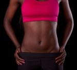 African Female Torso With Exposed Belly Stock Photo