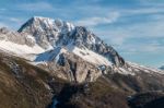 The Snowy Mountains In Winter Stock Photo