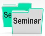Files Seminar Indicates Workshop Folder And Organize Stock Photo