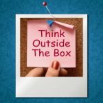 Think Outside The Box Photo Means Different Unconventional Think Stock Photo