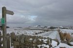 Hadrains Wall Footpath In Snow Stock Photo
