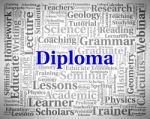 Diploma Word Represents Master's Degree And Text Stock Photo