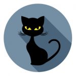 Halloween Cat Icon Indicates Trick Or Treat And Animal Stock Photo