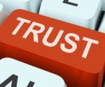 Trust Key Means Believe Or Faith
 Stock Photo