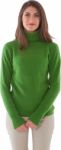 Happy Young Woman Wearing Green Turtleneck Sweater Stock Photo