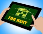 For Rent Represents Detail Architecture And Housing Tablet Stock Photo