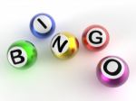 Bingo Balls Shows Luck At Lottery Stock Photo