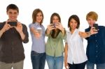 Teenagers Taking Photo With Phone Stock Photo