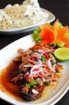 Spicy Salad With Saba Fish Stock Photo