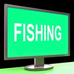 Fishing Screen Means Sport Of Catching Fish Stock Photo