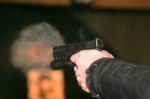Glock 17 Firing Stock Photo