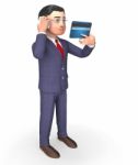 Credit Card Means Business Person And Banking 3d Rendering Stock Photo
