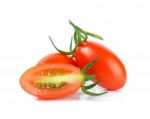 Fresh Tomato Isolated On The White Background Stock Photo