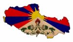 Tibet Map On  Flag Drawing ,grunge And Retro Flag Series Stock Photo