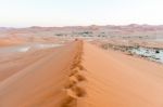 Sand Dune In The Namibian Desert Near Sossusvlei In Namibia Stock Photo