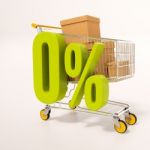 Shopping Cart And 0 Percent Stock Photo