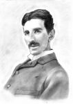Nikola Tesla Drawing Stock Photo