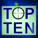 Top Ten Means Best Rated In Charts Stock Photo