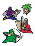 Medieval Court Character Mascot Collection Stock Photo