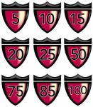 Numbers Shield Crown Retro Stock Photo
