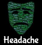 Headache Word Shows Text Headaches And Megrim Stock Photo