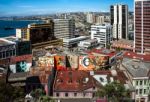 Valparaiso, Chile - October 20, 2015: Houses Of Historical Shell Stock Photo
